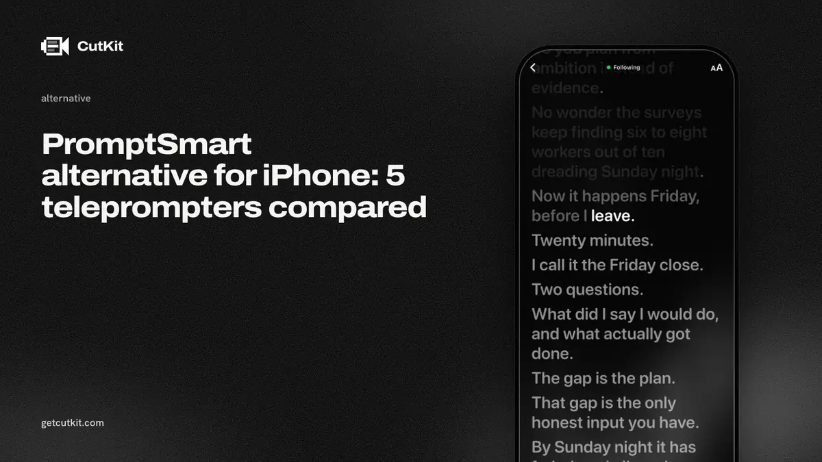 A PromptSmart alternative for iPhone: CutKit's on-device voice-following teleprompter